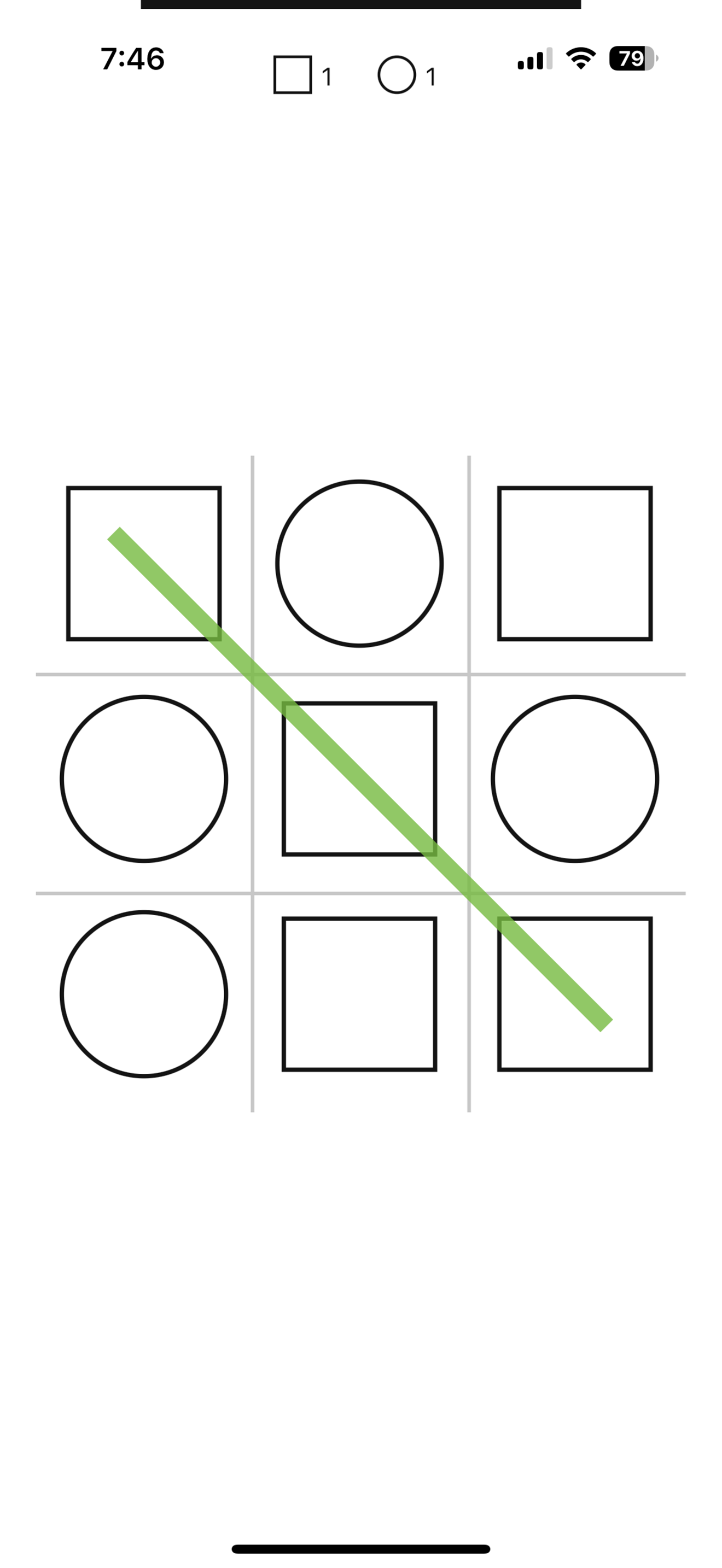 Tic Tac Toe gameplay with winning move